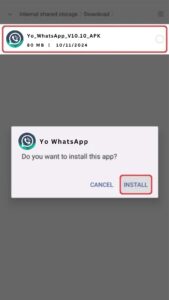 Instalar Yo WhatsApp 10.10 APK